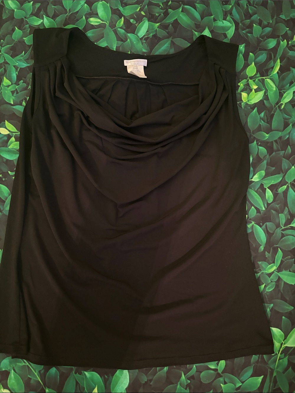 Worthington Black Cowl Neck Sleeveless Top